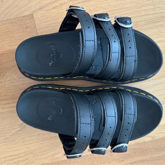 Dr. Martens Platform Black Sandals with Silver Buckles - Picture 2 of 6